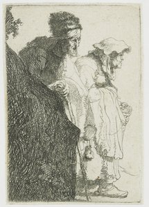 銀行の後ろの物乞いの男と女 銀行の後ろの物乞いの男女 作： Rembrandt van Rijn