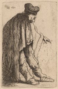 左手を伸ばした物乞い 作： Rembrandt van Rijn