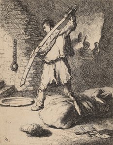 洗礼者ヨハネの斬首、c。 1627年。 作： Rembrandt van Rijn