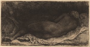Musta nainen makuulla 作： Rembrandt van Rijn