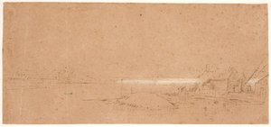 アムステルダム、ウェースペルザイデの穀物工場「フォーチュイン」 (?) のそば 作： Rembrandt van Rijn