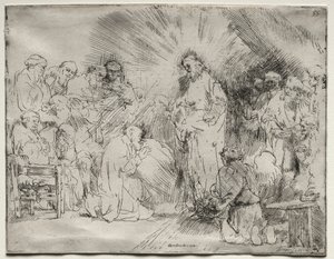 使徒たちに現れたキリスト 作： Rembrandt van Rijn