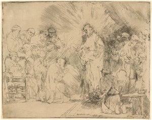 使徒たちの前に現れたキリスト 作： Rembrandt van Rijn