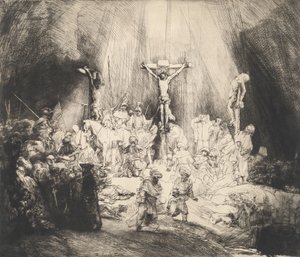 キリストは 2 人の泥棒の間で十字架につけられた 3 つの十字架、1653 年。