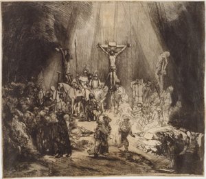 二人の盗賊の間で十字架につけられたキリスト: 三つの十字架, 1653., 1653. 作： Rembrandt van Rijn