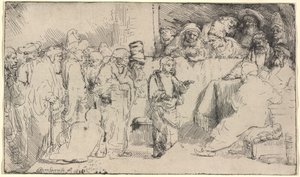 医者と論争するキリスト: スケッチ 作： Rembrandt van Rijn