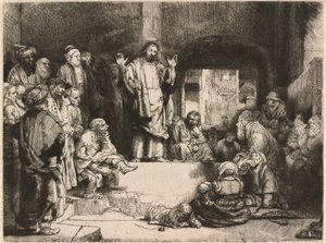 『キリストの説教』（小さな墓） 作： Rembrandt van Rijn