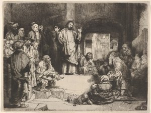 ラプティットトンベと呼ばれるキリストの説教1657 作： Rembrandt van Rijn