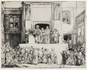 キリストは人々に贈られた（エッチェ・ホモ）、1655 作： Rembrandt van Rijn