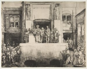 キリストは人々に贈られました、1655年。 作： Rembrandt van Rijn