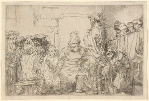 座って医師たちと論争するキリスト 作： Rembrandt van Rijn