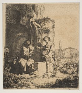 キリストとサマリアの女。 作： Rembrandt van Rijn