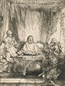 エマオのキリスト：大皿、1654年。 作： Rembrandt van Rijn