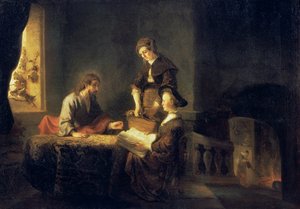 マーサとマリアの家のキリスト 作： Rembrandt van Rijn