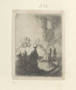 キリストと律法学者：小皿 Requeil de quatre-vingt-cinq estampes originales (シリーズタイトル) 作： Rembrandt van Rijn