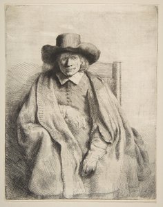 クレメント・デ・ジョンゲ、プリントセラー、1651年。 作： Rembrandt van Rijn