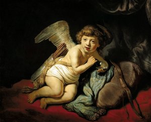 シャボン玉を吹くキューピッド、1634年。 作： Rembrandt van Rijn