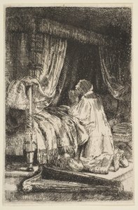 祈りのダビデ、1652年。 作： Rembrandt van Rijn
