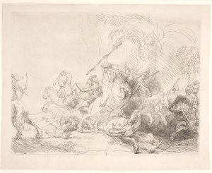 大ライオン狩り 作： Rembrandt van Rijn