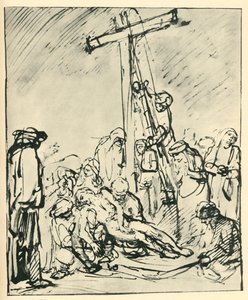 十字架からの堆積、1650年、1943年。 作： Rembrandt van Rijn