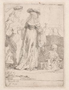 若い夫婦と死 作： Rembrandt van Rijn