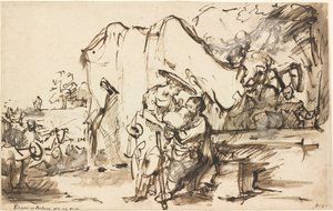 井戸のエリエゼルとレベッカ 作： Rembrandt van Rijn