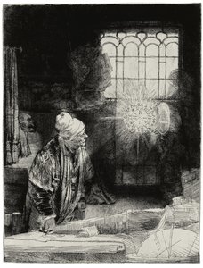 ファウスト、約1652年 作： Rembrandt van Rijn