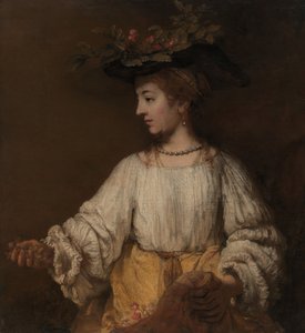 フローラ、ca。 1654年。 作： Rembrandt van Rijn