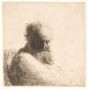 ひげを生やした老人。 バスト 作： Rembrandt van Rijn