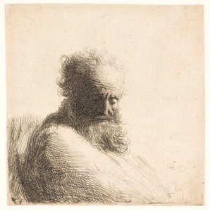 ひげを生やした老人。 バスト 作： Rembrandt van Rijn