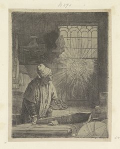 彼の研究の学者 (ファウスト) Requeil de quatre-vingt-cinq estampes originales (シリーズタイトル) 作： Rembrandt van Rijn