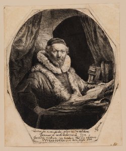 ヤン・ウイテンボガート、改革派の説教者 作： Rembrandt van Rijn