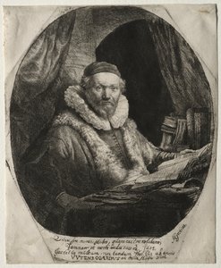 Jan Uytenbogaert、説教者の説教者、1635年。 作： Rembrandt van Rijn