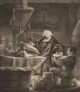 Jan Uytenbogaert、金秤。 作： Rembrandt van Rijn