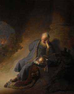 エルサレムの滅亡を嘆くエレミヤ 作： Rembrandt van Rijn