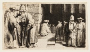 シナゴーグのユダヤ人 作： Rembrandt van Rijn