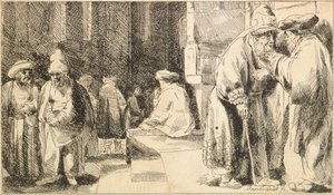 シナゴーグのユダヤ人 作： Rembrandt van Rijn