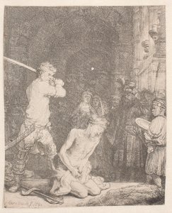 洗礼者ヨハネの斬首 作： Rembrandt van Rijn
