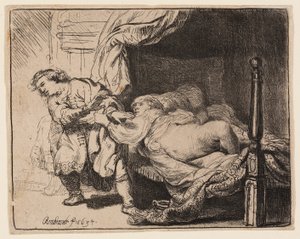 ヨセフとポティファルの妻 作： Rembrandt van Rijn
