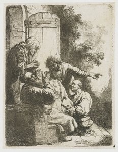 ヤコブにもたらされたヨセフのコート 作： Rembrandt van Rijn