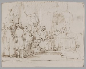 ヨセフは両親と兄弟たちに自分の夢について話す 作： Rembrandt van Rijn