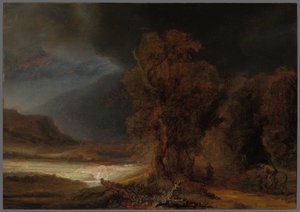 「慈悲深いサマリア人」のたとえ話にまつわる風景 作： Rembrandt van Rijn