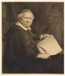 Lieven Willemsz van Coppenol、ライティングマスター (The "Large Coppenol") 作： Rembrandt van Rijn