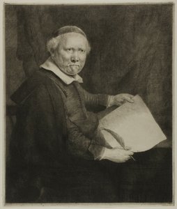 リーベン・ウィレムス。 von Coppenol、著述家: The Larger Plate 作： Rembrandt van Rijn