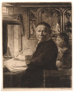Lieven Willemsz van Coppenol、著述家: 小さい皿 作： Rembrandt van Rijn