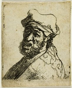 泣き叫ぶ男性、残り 4 分の 3: 乳房 作： Rembrandt van Rijn