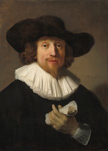 音楽のシートを持つ男、1633 作： Rembrandt van Rijn