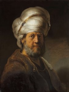 オリエンタルコスチュームの男。 1635年 作： Rembrandt van Rijn