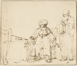デイヴィッドを告白するネイサン、1652-53年 作： Rembrandt van Rijn