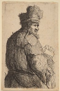 後ろ姿の老人、右向きの横顔 作： Rembrandt van Rijn